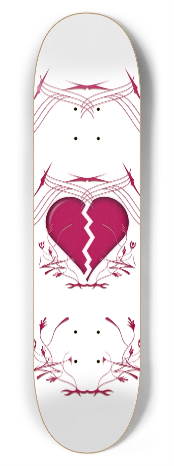 broken skateboard heart