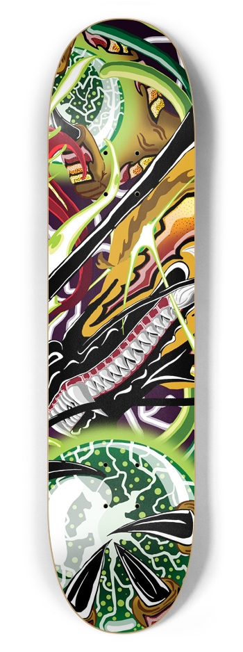 Grinning Dragon 7 5/8" Skateboard Deck by Wicked Studioz Sk8boards