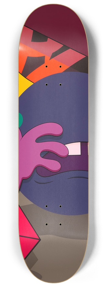 Kaws Presenting The Past 3 Skateboard Art 1 8-1 4 Skateboard Deck By 