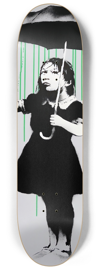 Banksy Nola Green Rain 3 Skateboard Art 2 8-1/4 Skateboard Deck by ...