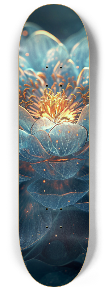 Glass Peony Glow in the Dark Flower #2 8-1/4 Skateboard Deck