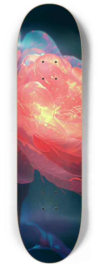 glow in the dark peony #2 8-1/4 Skateboard Deck