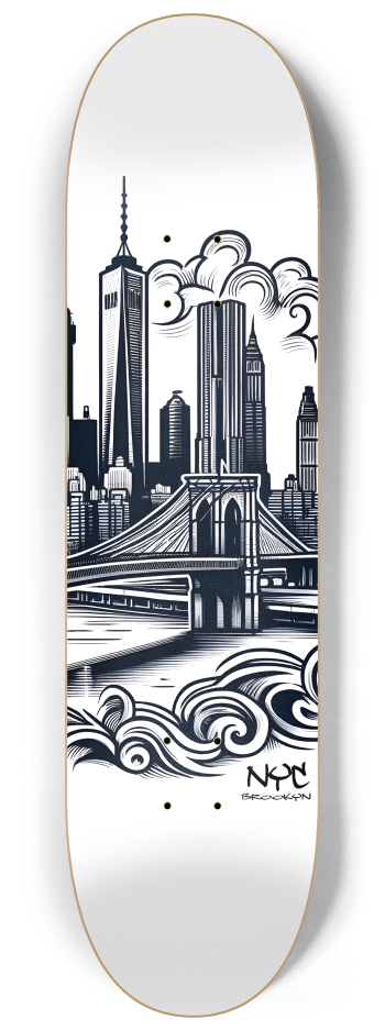 NYC ~ Brooklyn Bridge Skateboard Series #3 8-1/4 Skateboard Deck