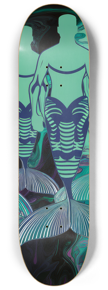 2 Skateboard Series Art - Green Mermen #1