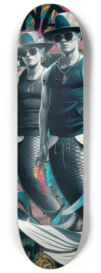 3 Skateboard Series Art - Macho Mermen #1