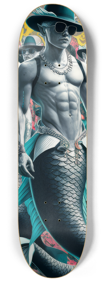 3 Skateboard Series Art - Macho Mermen #2