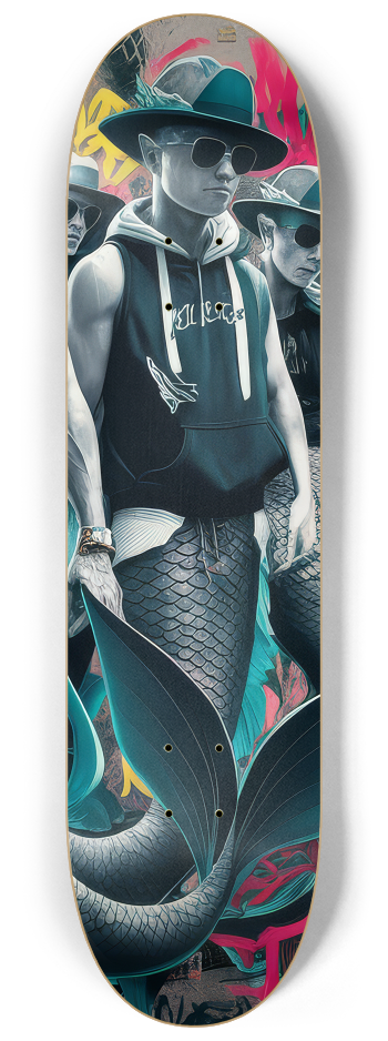 3 Skateboard Series Art - Macho Mermen #3