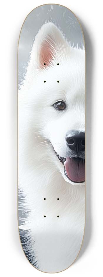 White Dog lovely pet wall deck Skateboard Serie #1