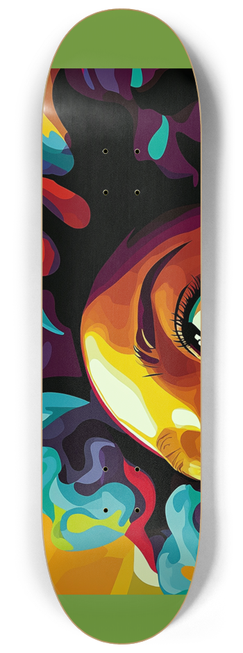 Pop Art Brown girl afro Skateboard Series #1