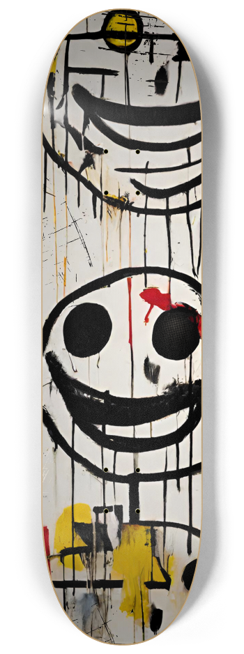 Basquiat-Inspired Smiley Face Skateboard Wall A #1