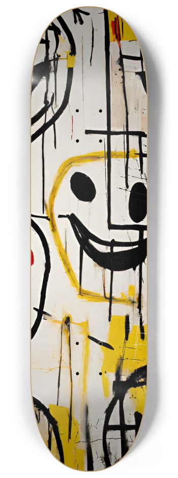 Basquiat-Inspired Smiley Face Skateboard Wall A #2