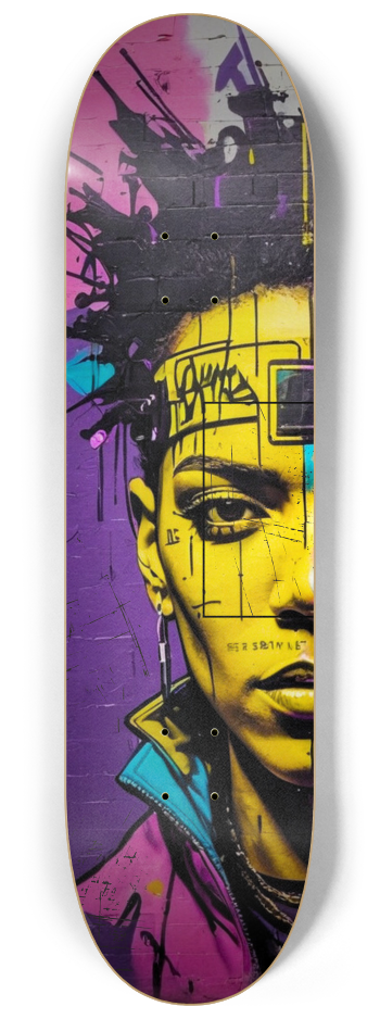 Basquiat-Inspired Graffiti Skateboard Wall Art  #1