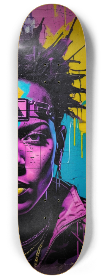 Basquiat-Inspired Graffiti Skateboard Wall Art  #2