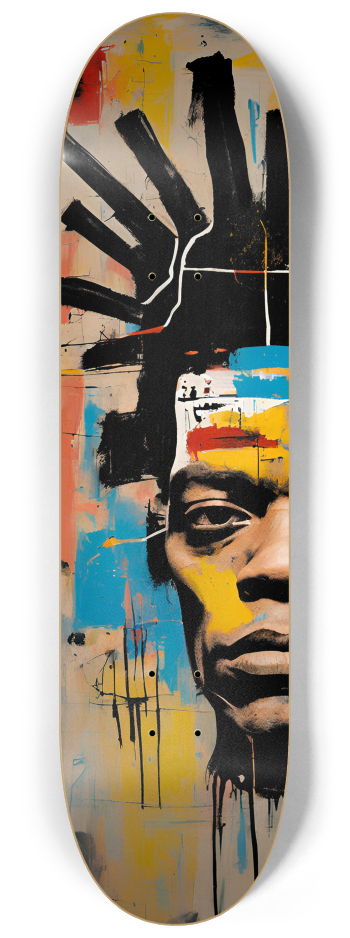 Basquiat-Inspired Portrait Skateboard Wall Art  #1