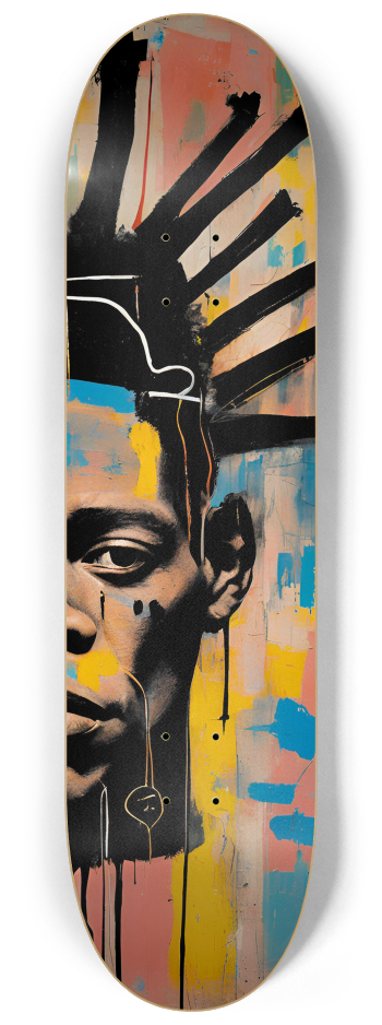 Basquiat-Inspired Portrait Skateboard Wall Art  #2