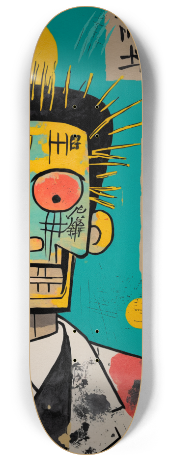 Basquiat-Inspired Japanese Robot Skateboard Wal #2