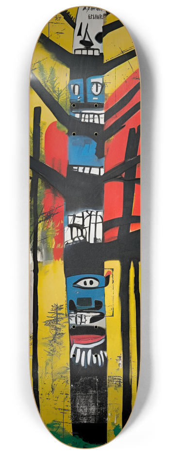 Basquiat-Inspired Totem Skateboard Wall Art | B #1