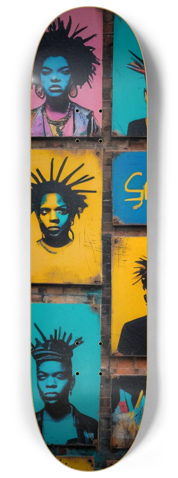 Basquiat-Inspired Street Portraits Skateboard W #1