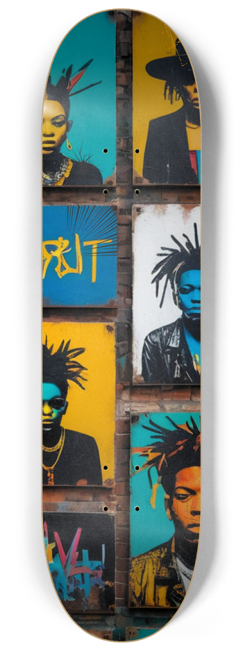 Basquiat-Inspired Street Portraits Skateboard W #2