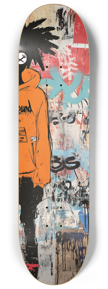 Basquiat-Inspired Graffiti Skateboard Art | Urb #2