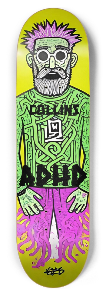 ADHD BEARDLY MAN PUNK DECK 02 8-3/4 Inch Skateboard