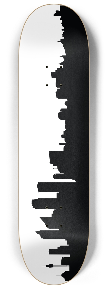 city scape transparent 8-1/4 Skateboard Deck