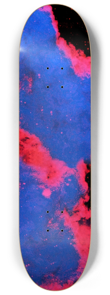 Blue and Pink Smoke 8-1/4 Skateboard Deck