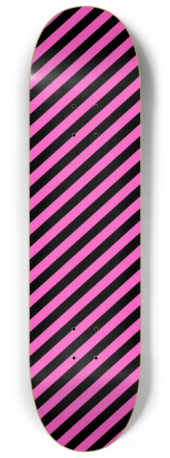 Pink Angled Stripes 8-1/4 Skateboard Deck