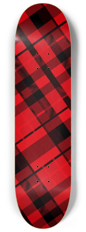 Red Plaid 8-1/4 Skateboard Deck