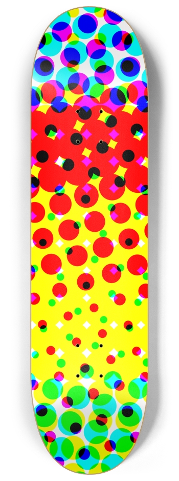 Abstract Color Halftone Dots 8-1/4 Skateboard Deck