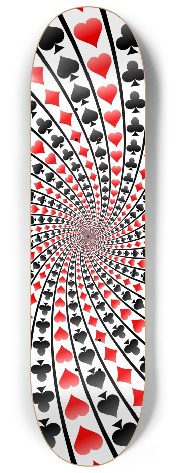 Card Suits Spiral / Vortex 8-1/4 Skateboard Deck