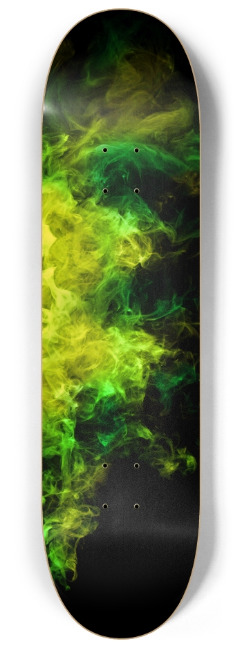 Green and Yellow Smoke 8-1/4 Skateboard Deck