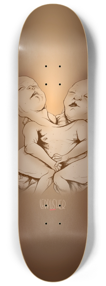 Chang and Eng Bunker Siamese twins 8-1/4 Skateboard Deck