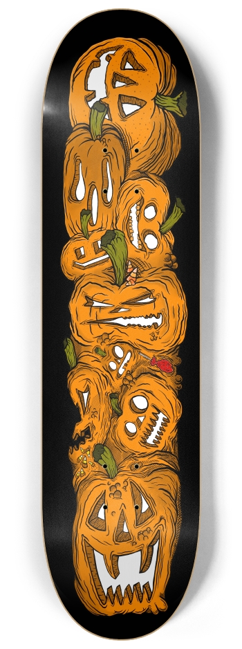 Stacked Jack-o'-lanterns 8-1/4 Skateboard Deck