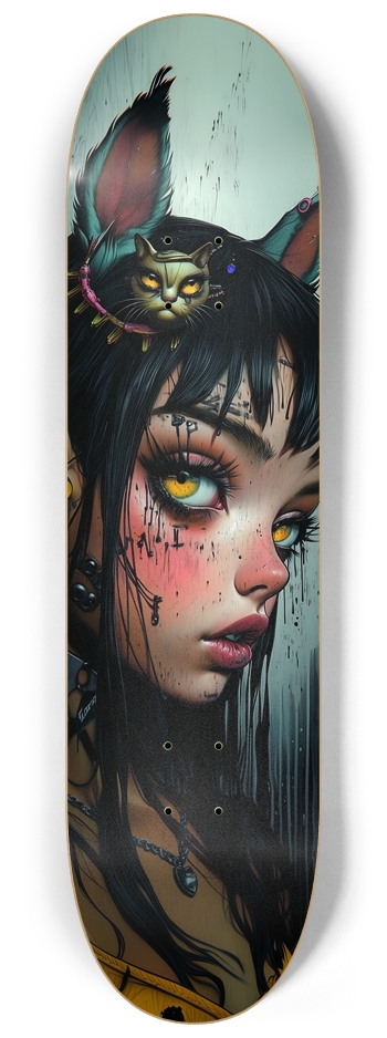 Cat girl 8-1/4 Skateboard Deck